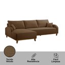 Ver imagem 5 de Sofá Albano Veludo Chaise Lado Esquerdo Meu Sofá Online