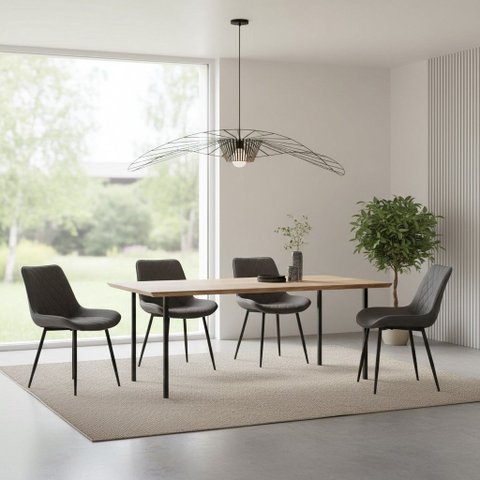 Conjunto 4 Cadeiras Base em Aço Haifa Fratini