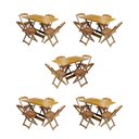 Ver imagem 1 de Kit 5 Jogos De Mesa Dobravel Com 4 Cadeiras De Madeira 120X70 Para Restaurante E Bar - Mel