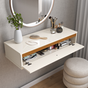 Ver imagem 2 de Penteadeira Suspensa com 1 Porta para Maquiagem Off White/ipê