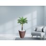 Planta Artificial Árvore Palmeira Real Toque 1,2m kit + Vaso Redondo D. Grafiato Marrom 40cm - 2