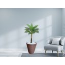 Ver imagem 2 de Planta Artificial Árvore Palmeira Real Toque 1,2m kit + Vaso Redondo D. Grafiato Marrom 40cm