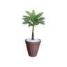Planta Artificial Árvore Palmeira Real Toque 1,2m kit + Vaso Redondo D. Grafiato Marrom 40cm - 1