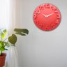 Relógio de Parede Redondo Alto Relevo 3d 30cm Delta Phr001 Vermelho - 2