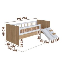 Cama Montessoriana Infantil com Colchão e Grade de Proteção. - 4