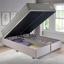 Ver imagem 5 de Base Box Baú King 193x203 Suede com Colchão New 4 Estações Molas Ensacadas