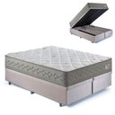 Ver imagem 1 de Base Box Baú King 193x203 Suede com Colchão New 4 Estações Molas Ensacadas