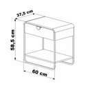 Ver imagem 3 de Mesa de Cabeceira 60cm com Gaveta Prateleira e Pés em Metal Cor:nero com Preto