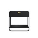 Ver imagem 2 de Mesa de Cabeceira 60cm com Gaveta Prateleira e Pés em Metal Cor:nero com Preto