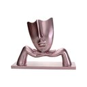 Ver imagem 3 de Escultura Decorativa Máscara com Base em Cerâmica Rosa Metal 23x30 cm - D’Rossi