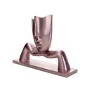 Ver imagem 1 de Escultura Decorativa Máscara com Base em Cerâmica Rosa Metal 23x30 cm - D’Rossi