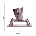 Ver imagem 5 de Escultura Decorativa Máscara com Base em Cerâmica Rosa Metal 23x30 cm - D’Rossi