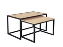Ver imagem 2 de Conjunto Mesa De Centro Industrial 65cm e 60cm Aço Preto Duo Madeira Pinus Don Castro Decor Industri
