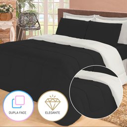 Jogo de Cama Casal com Edredom Lençol Fronha Função Cobre Leito e Cobertor - 2