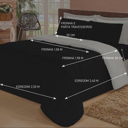 Jogo de Cama Casal com Edredom Lençol Fronha Função Cobre Leito e Cobertor - 4
