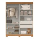 Ver imagem 4 de Guarda-Roupa Infantil 2 Portas de Correr 100% MDF 160cm Fantelli Espresso Móveis Marrom/Cinamomo/Off White