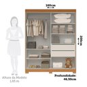 Ver imagem 3 de Guarda-Roupa Infantil 2 Portas de Correr 100% MDF 160cm Fantelli Espresso Móveis Marrom/Cinamomo/Off White