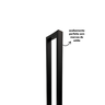 Puxador para Porta Barra Retangular Aço Inoxidavel 100cm Preto 1m - 9