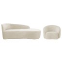 Ver imagem 1 de Kit Divã Recamier Orgânico França 140cm Lado Direito e Poltrona Amore Bouclé