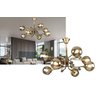 Lustre Pendente Glamour Luxo Exclusivo Led Prata/dourado - 3