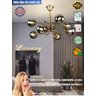Lustre Pendente Glamour Luxo Exclusivo Led Prata/dourado - 8