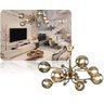 Lustre Pendente Glamour Luxo Exclusivo Led Prata/dourado - 7