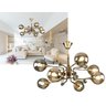 Lustre Pendente Glamour Luxo Exclusivo Led Prata/dourado - 1