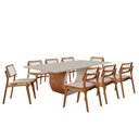 Ver imagem 2 de Sala de Jantar Mesa Ellis 220cm Madeira Tampo com Vidro com 8 Cadeiras Eva Premium