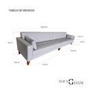 Ver imagem 4 de Sofá Gianni | Pé Trapézio & Tecido Corano | Bipartido | 5 Lugares | Medida 350cm | Cinza