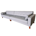 Ver imagem 3 de Sofá Gianni | Pé Trapézio & Tecido Corano | Bipartido | 5 Lugares | Medida 350cm | Cinza