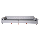 Ver imagem 1 de Sofá Gianni | Pé Trapézio & Tecido Corano | Bipartido | 5 Lugares | Medida 350cm | Cinza