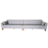 Sofá Gianni | Pé Trapézio & Tecido Corano | Bipartido | 5 Lugares | Medida 350cm | Cinza - 1