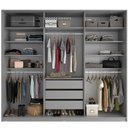Ver imagem 3 de Closet Casal Guarda Roupa sem Porta 237cm 3 Gavetas Mdf Pisa R02 Urbe - Lyam Decor