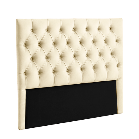 Cabeceira Estofada King Luna Nature Veludo Perola 193x136