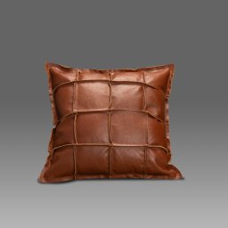 Almofada Decorativa de Couro Legítimo 45x45cm Luiza Conhaque - Mozzelar - 1