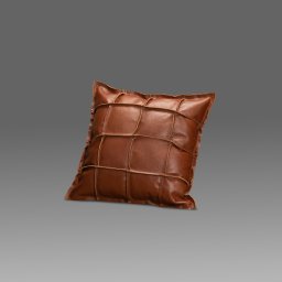 Almofada Decorativa de Couro Legítimo 45x45cm Luiza Conhaque - Mozzelar - 2