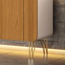 Ver mais imagens de Buffet Decorativo Sala de Estar Bambino Mdp/mdf Pés em Aço Off White/cinamomo G26 - Gran Belo