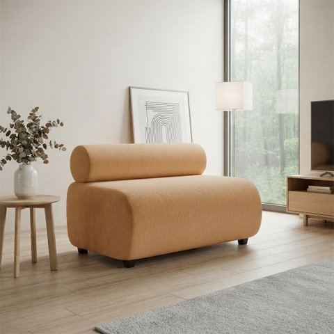 Sofá 2 Lugares Namoradeira Orgânico para Sala 120 cm Zarah Bouclê D03 - D'Rossi