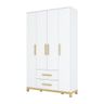 Guarda Roupa Infantil 04 Portas 02 Gavetas Alegria Henn Branco Hp - 5