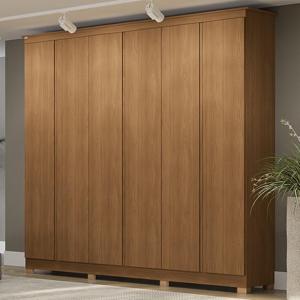Guarda Roupa Casal 6 Portas 3 Gavetas Kappesberg Canela - Cb02r583