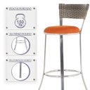 Ver imagem 4 de Banqueta Bistro para Bar, Cozinha, Balcão em Alumínio e Fibra Tc Zanutto 5 Unidades Capuccino