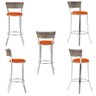 Banqueta Bistro para Bar, Cozinha, Balcão em Alumínio e Fibra Tc Zanutto 5 Unidades Capuccino - 5