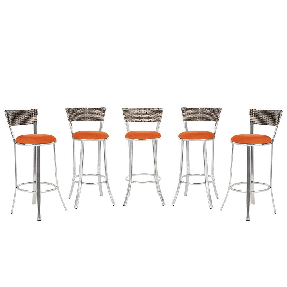 Banqueta Bistro para Bar, Cozinha, Balcão em Alumínio e Fibra Tc Zanutto 5 Unidades Capuccino