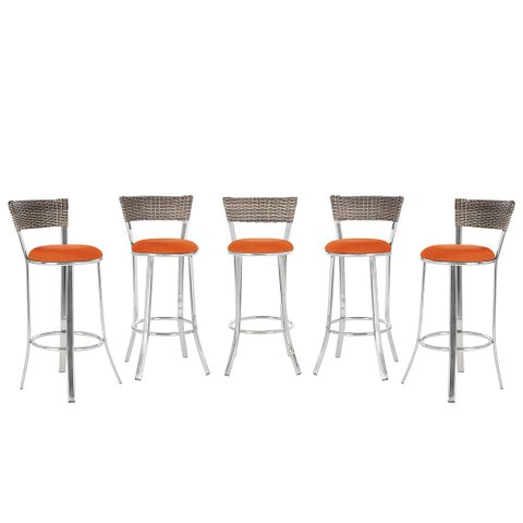 Banqueta Bistro para Bar, Cozinha, Balcão em Alumínio e Fibra Tc Zanutto 5 Unidades Capuccino