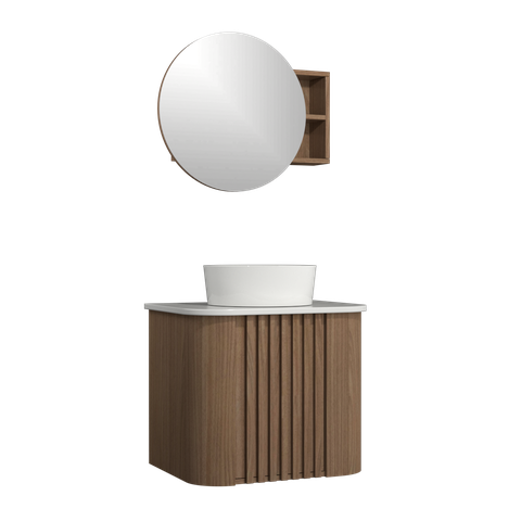 Conjunto Gabinete Suspenso para Banheiro Luna 1p 60cm