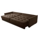 Ver imagem 3 de Sofá Cama Retrátil e Reclinável 2,10m com Molas Carol Veludo Marrom Adonai Estofados