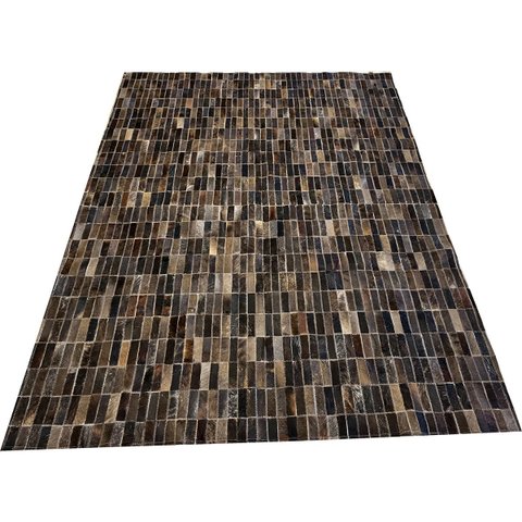 Tapete de Couro Marrom Café 1,50x2,00 sem Borda Pç 3x9cm