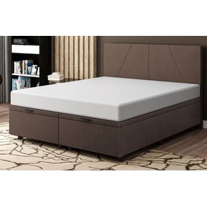 Base Cama Box Baú Casal Queen Size Veludo Marrom SkyBox
