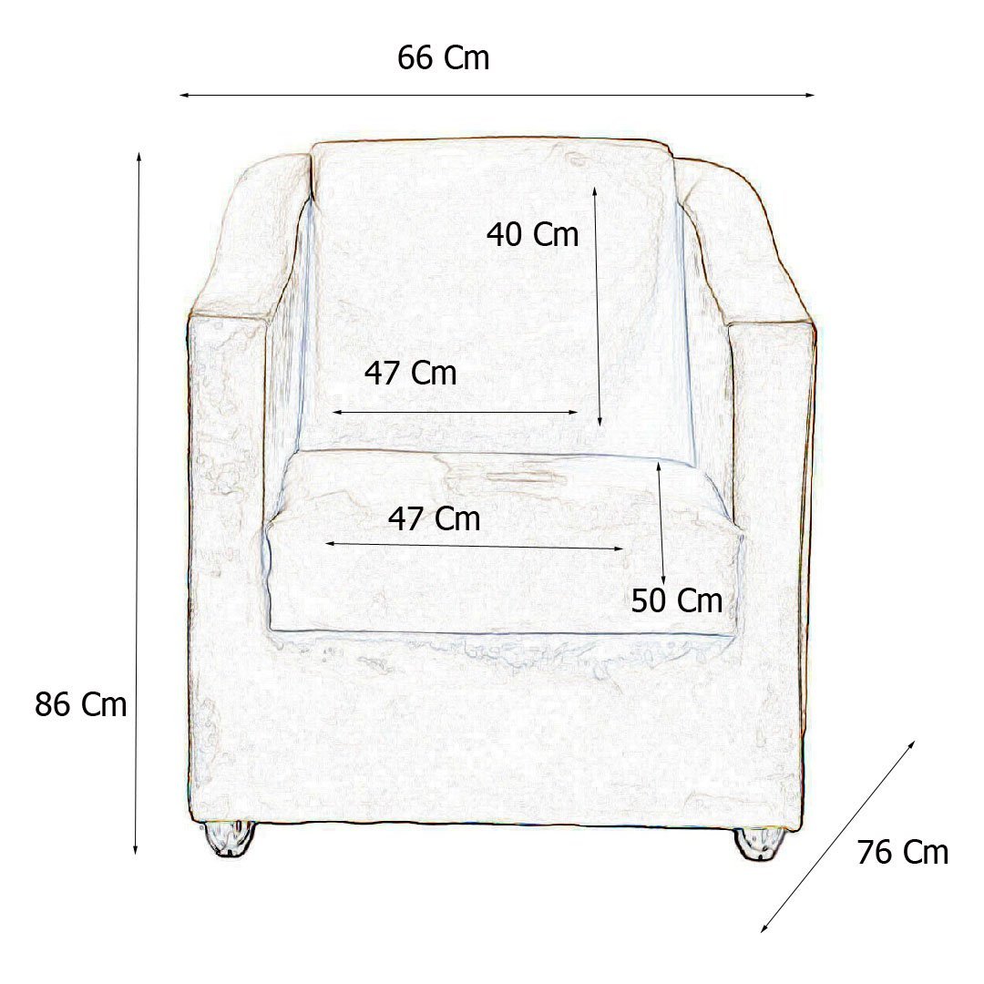 Kit 2 Poltronas Decorativas Lucy Suede Castor MV Estofados - 3