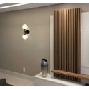 Ver imagem 2 de Arandela Moderna Jabuticaba Preta 2 Globos Bola de Vidro - LEITOSO FOSCO